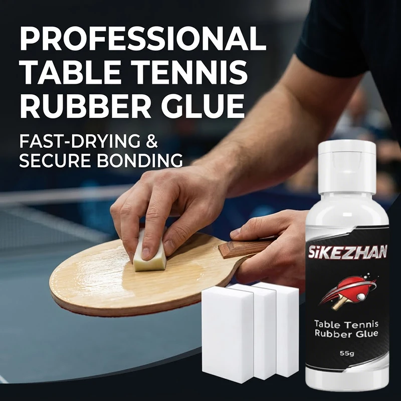 

Professional Ping Pong Rubber Adhesive Formulated for Enhanced Elasticity Table Tennis Bat Repair Glue with Sponges 55g SIKEZHAN