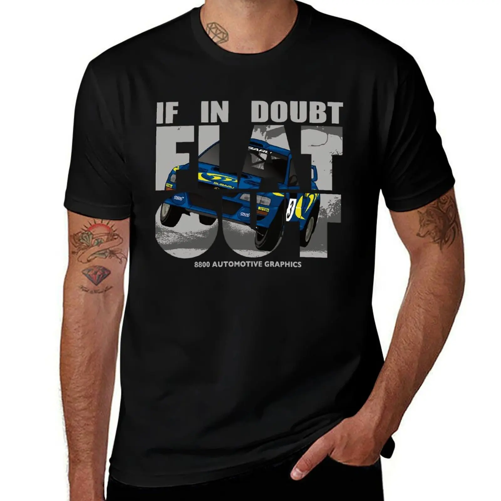 

Colin McRae Tribute Flat Out T-Shirt black cotton t-shirt plain for man package cotton t shirt pack