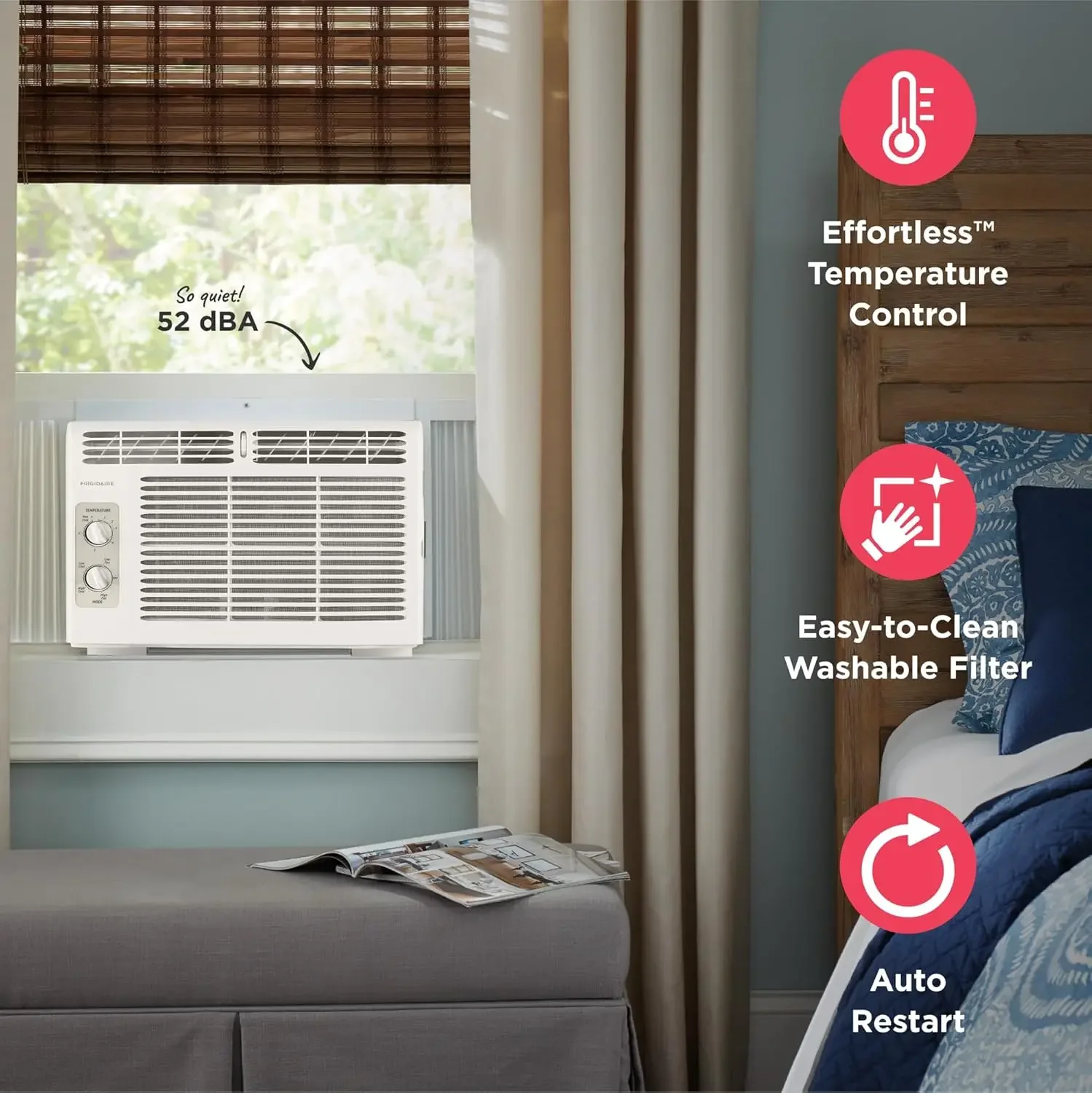 

[High-Quality, Hot Deal!]5,000 BTU Window-Mounted Air Conditioner, Cools Up to 250 Sq. Ft., Quiet Operation, Effortless Temperat