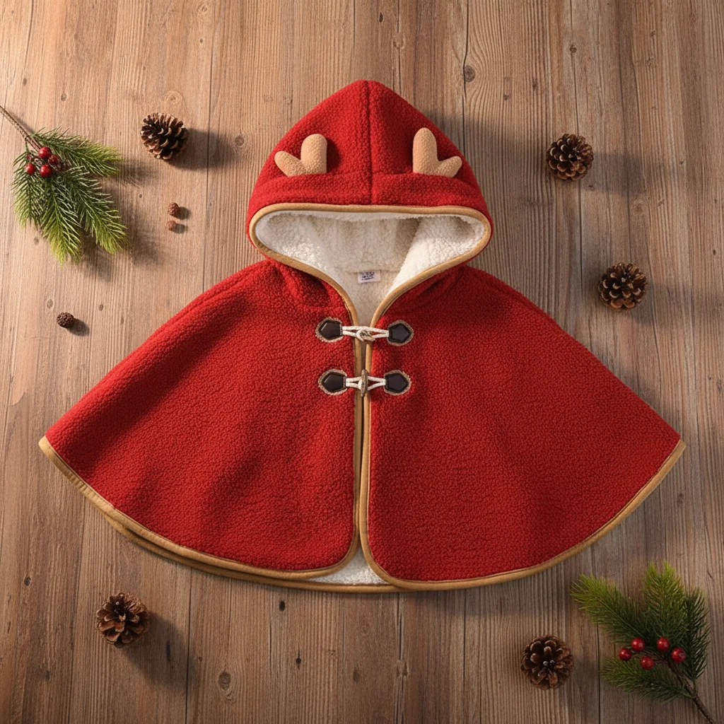 

Прочный теплый детский плащ с капюшоном, утепленная флисовая зимняя накидка 80 см, модная одежда для мальчиков и девочек