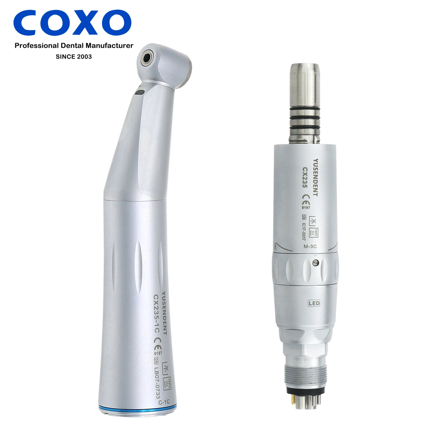 

COXO Dental Handpiece Low Speed Fiber Optic Contra Angle 1:1 Inner Water Spray 6 Holes Air Motor