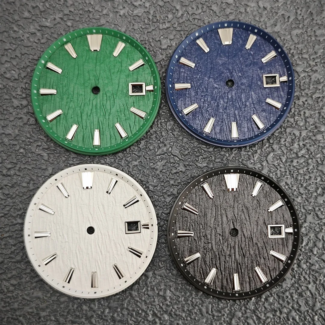 NH35 Birch Tree Textured Dial 33.5mm Watch Dial for GS Replace Accessories Single Date Watch Faces for NH35 NH36 Movement