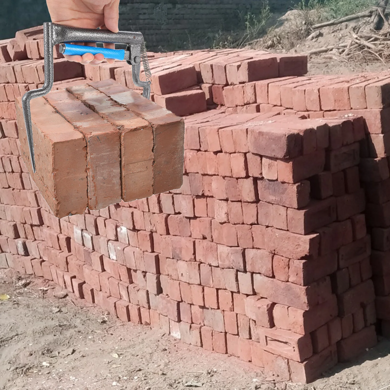 1 قطعة ملقط الطوب بأسعار معقولة مقبض مريح خفيفة الوزن كتلة الناقل توفير أداة تصميم الربيع المرنة