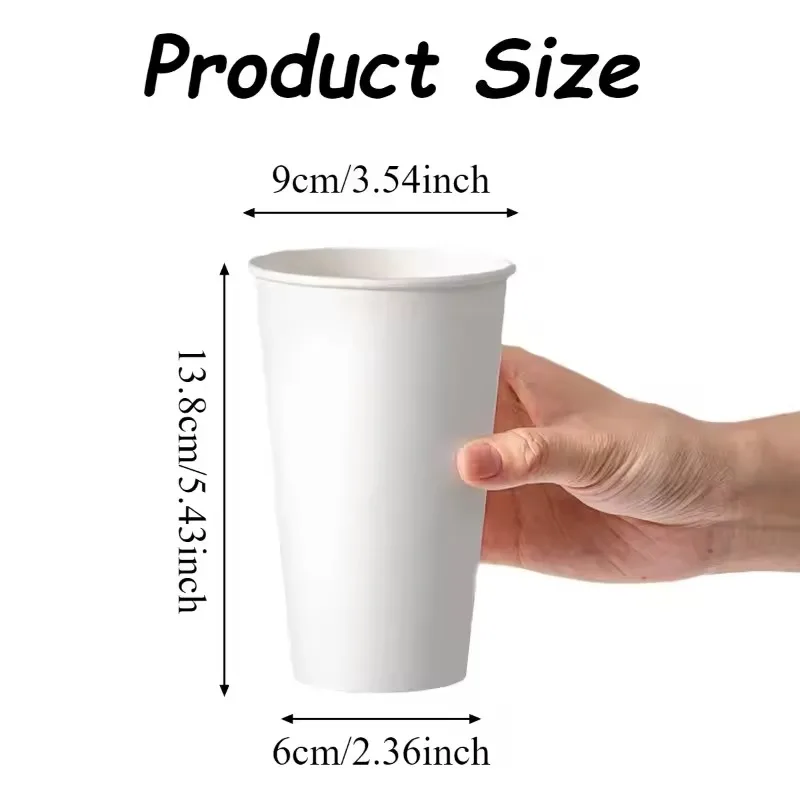 20/40 SZTUK BIAŁE KUBKI PAPIERNICZE 473 ML (16 OZ) JEDNORAZOWE KUBKI PAPIERNICZE NA SŁODYCZE, PRZENOŚNE POJEMNIKI NA KAWĘ, MLEKO, IDEALNE DO KUCHEN I NA IMPREZY