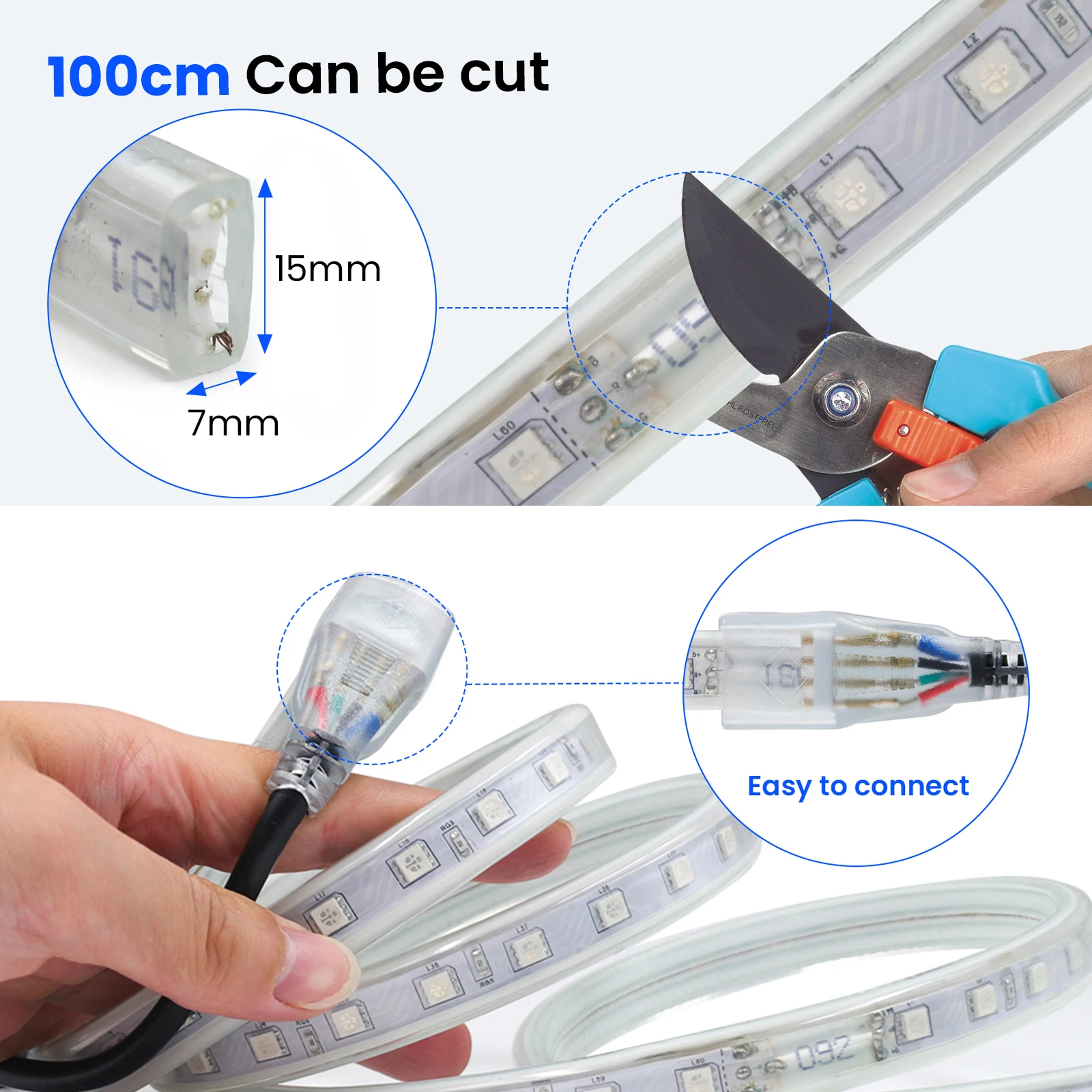 Bande lumineuse LED RVB avec contrôle tactile à distance, panneau mural, lampe étanche, décor de chambre et de jardin bricolage, contrôle des touristes, AC 110V, 5050 V, 220