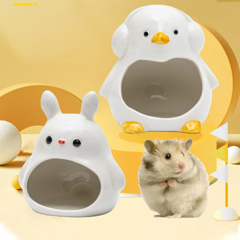 Large Space Hamster Hiding Nest Ice House Summer Cooling Supplies Ceramic Nest Pet Heat Dissipation Sleeping Nest Small House