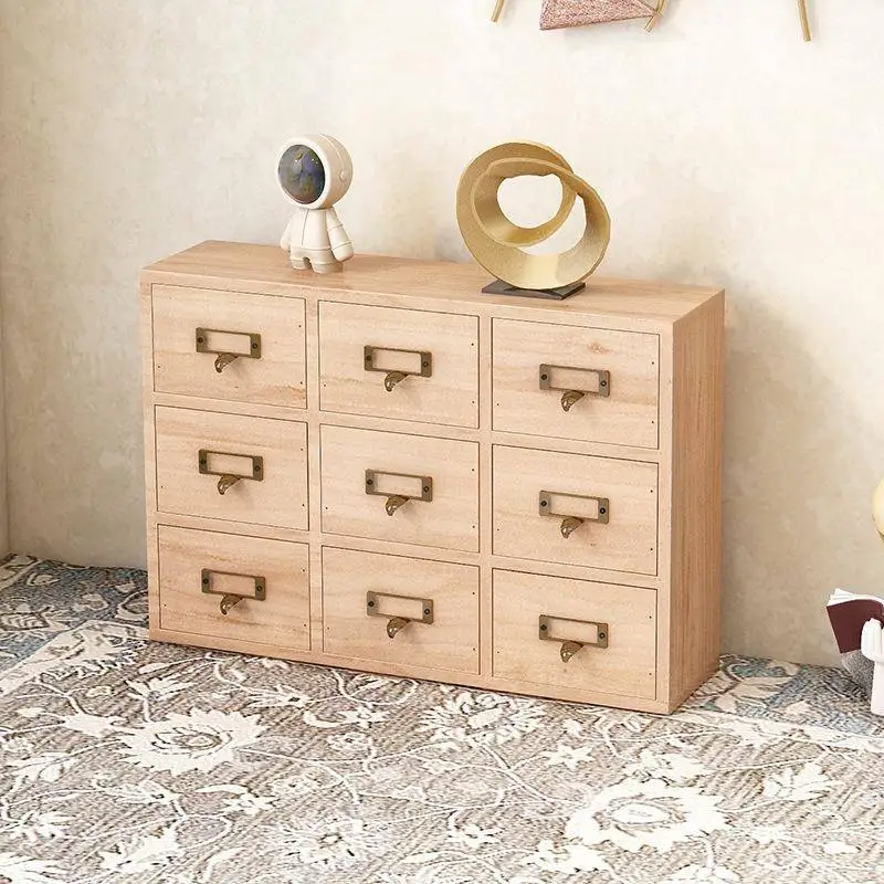 Retro Wooden Multi-layer Rectangular Tea Leaf Storage Box Desktop Small Ornament Organizer Box Jewelry Box for Home Storage