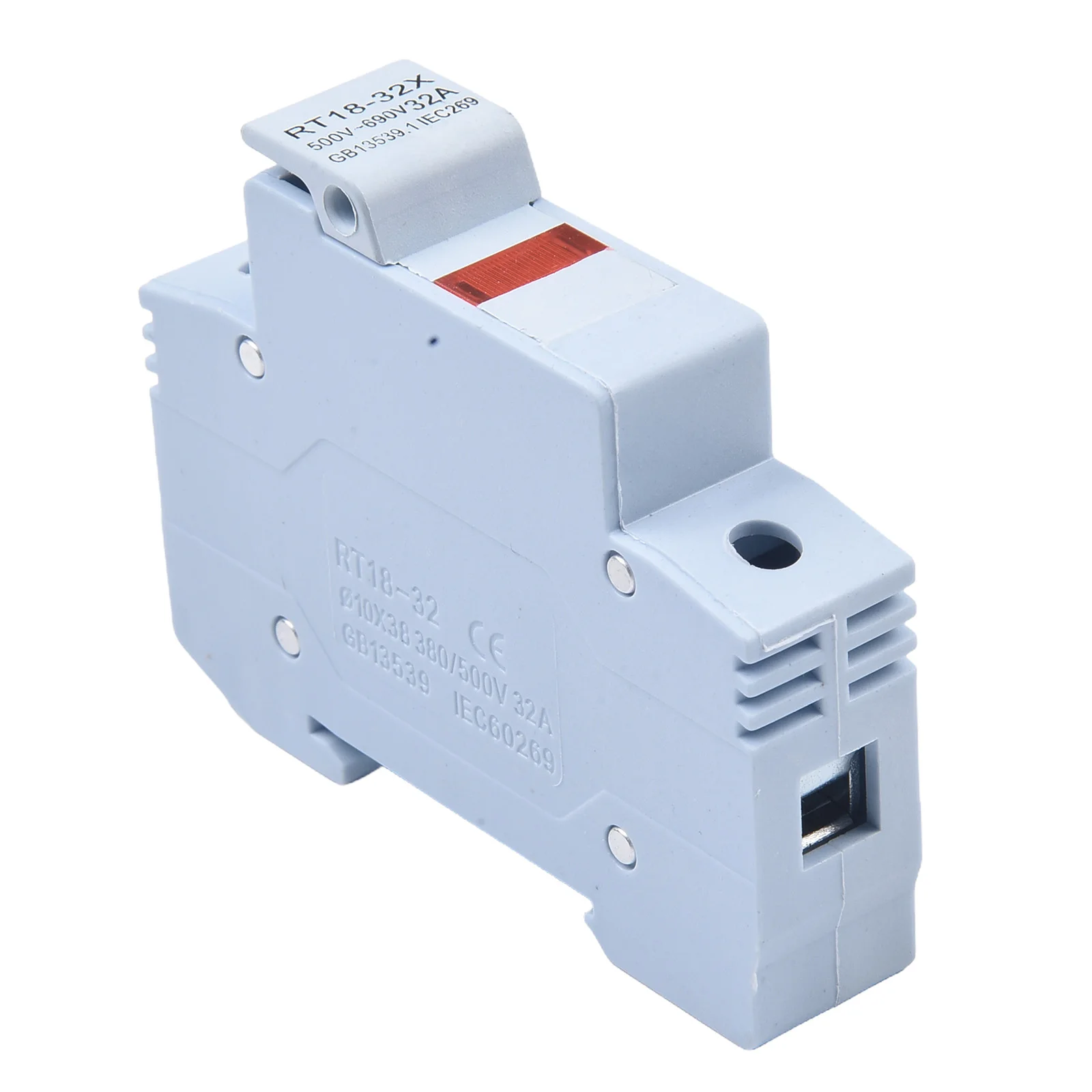 1pc Fuse Base RT18-32X 1P 32A 10x38mm DIN Rail Mount Fuse Holder Base With LED Light Rail Fuse Fuse Base Matches 10×38 Fuse Core