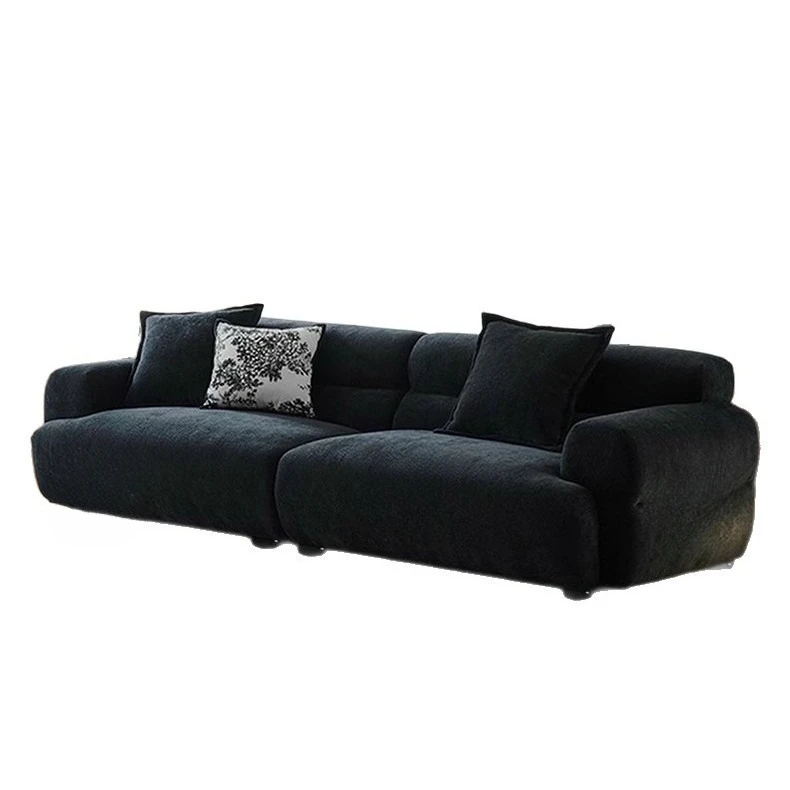 Valley sofa French retro large apartment chenille sofa straight row living room black removable and washable