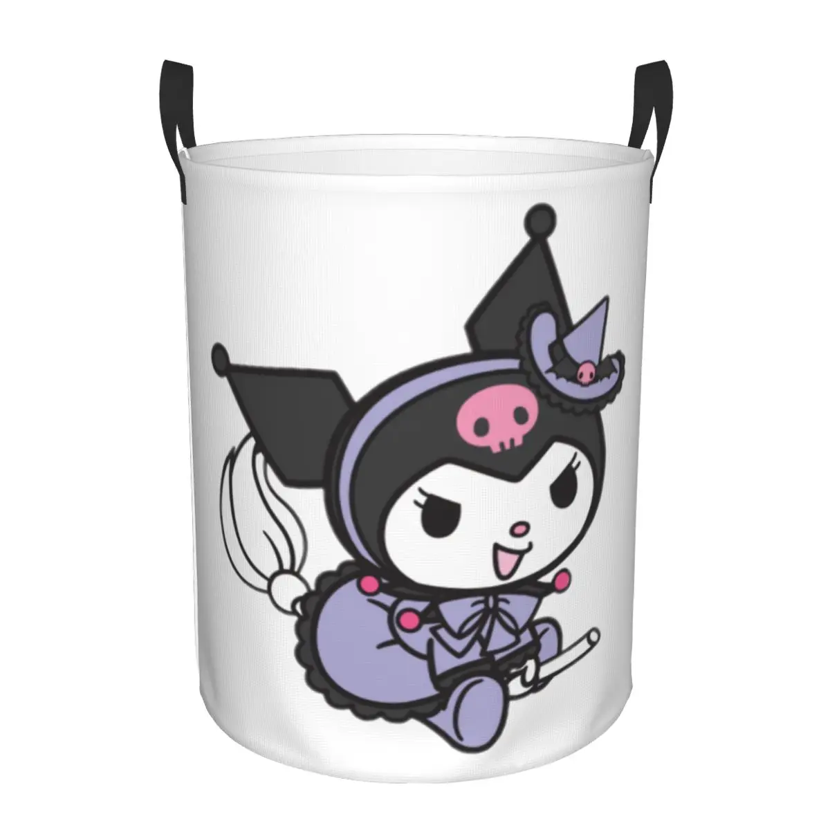

Custom Anime Kawaii Cartoon Kuromi Laundry Basket Collapsible Clothing Hamper Toys Organizer Storage Bins
