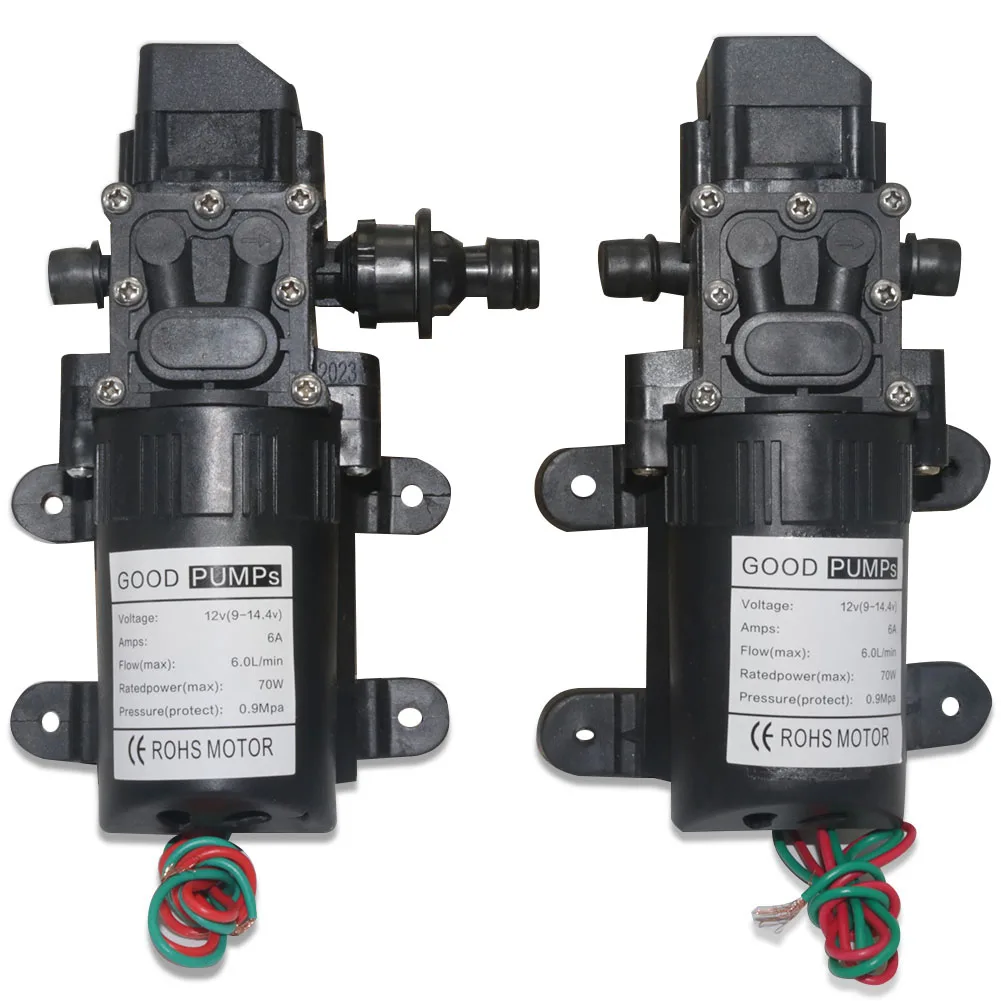 Automatic Flow Switch 6L/Min DC12V 70W 130PSI AUTO Diaphragm Water Pump Small Safe High Pressure Self Priming Pumps