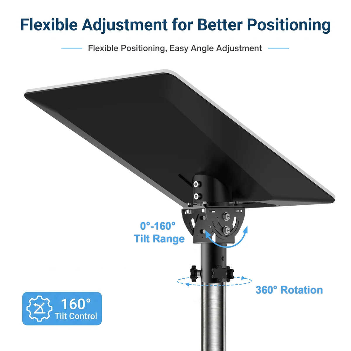 Starlink V5 Wall Mount,160° Tilt Adjustable,Roof&Pole Mounting Kit,Heavy-Duty Metal Support, For Starlink Gen 5 Install Bracket
