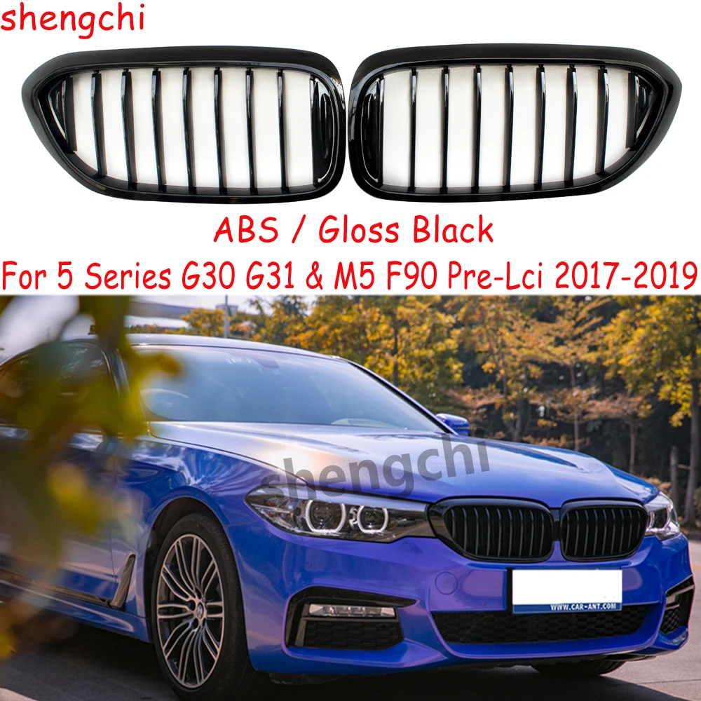 G30 Pre-Lci ABS Gloss Black Grille For BMW 5 Series G30 G31 M5 F90 520i 530i 540i M550i 530d 540d M540d Front Grill 2017-2019