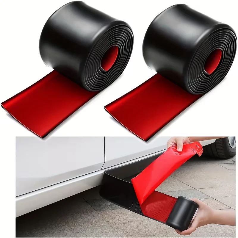 1.97inch Wide Black Rubber Car Side Protection Strip - Durable Synthetic Rubber Bumper And Door Edge Protection, Scratch