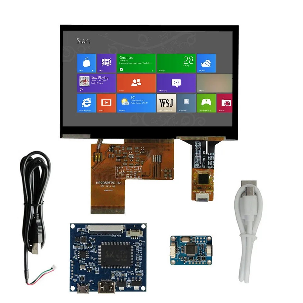 

4,3-дюймовый емкостный сенсорный ЖК-дисплей 480x272 с HDMI-драйвером, комплект для самостоятельной сборки для Raspberry Pi 4B, ПК, Windows, портативный монитор