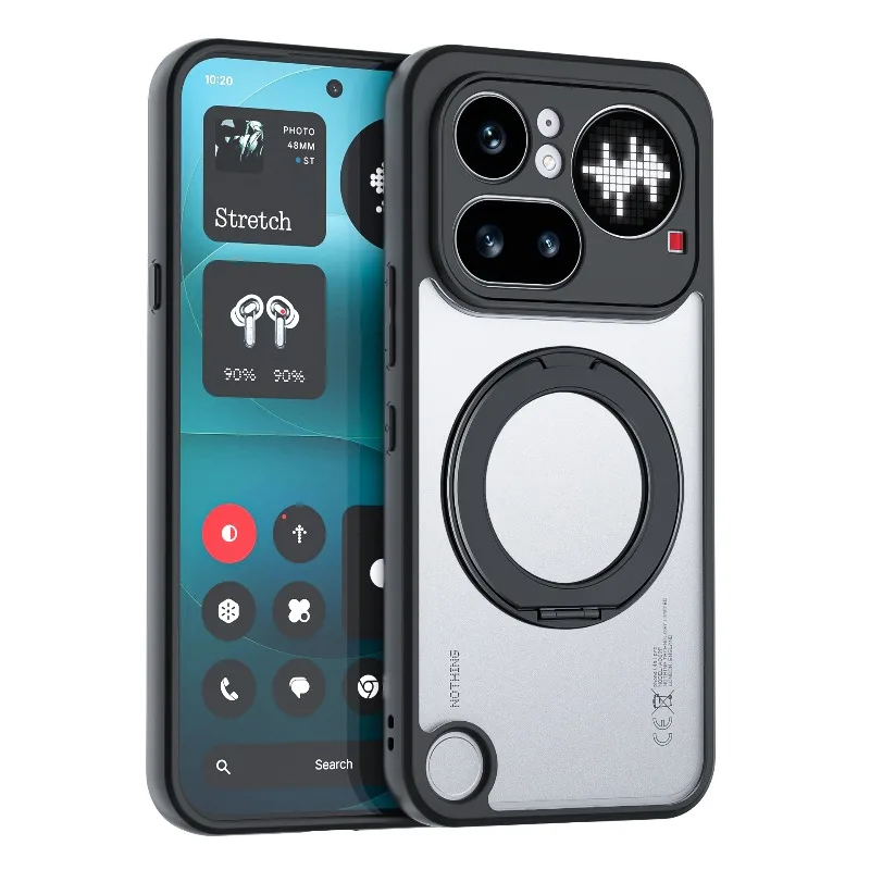 Acryl-Matt-Hülle für Nothing Phone (4a) Pro Magnetisch 360° °   Drehbare Halterung mit Rückabdeckung für Nothing Phone 4a, Harte PC-Schale
