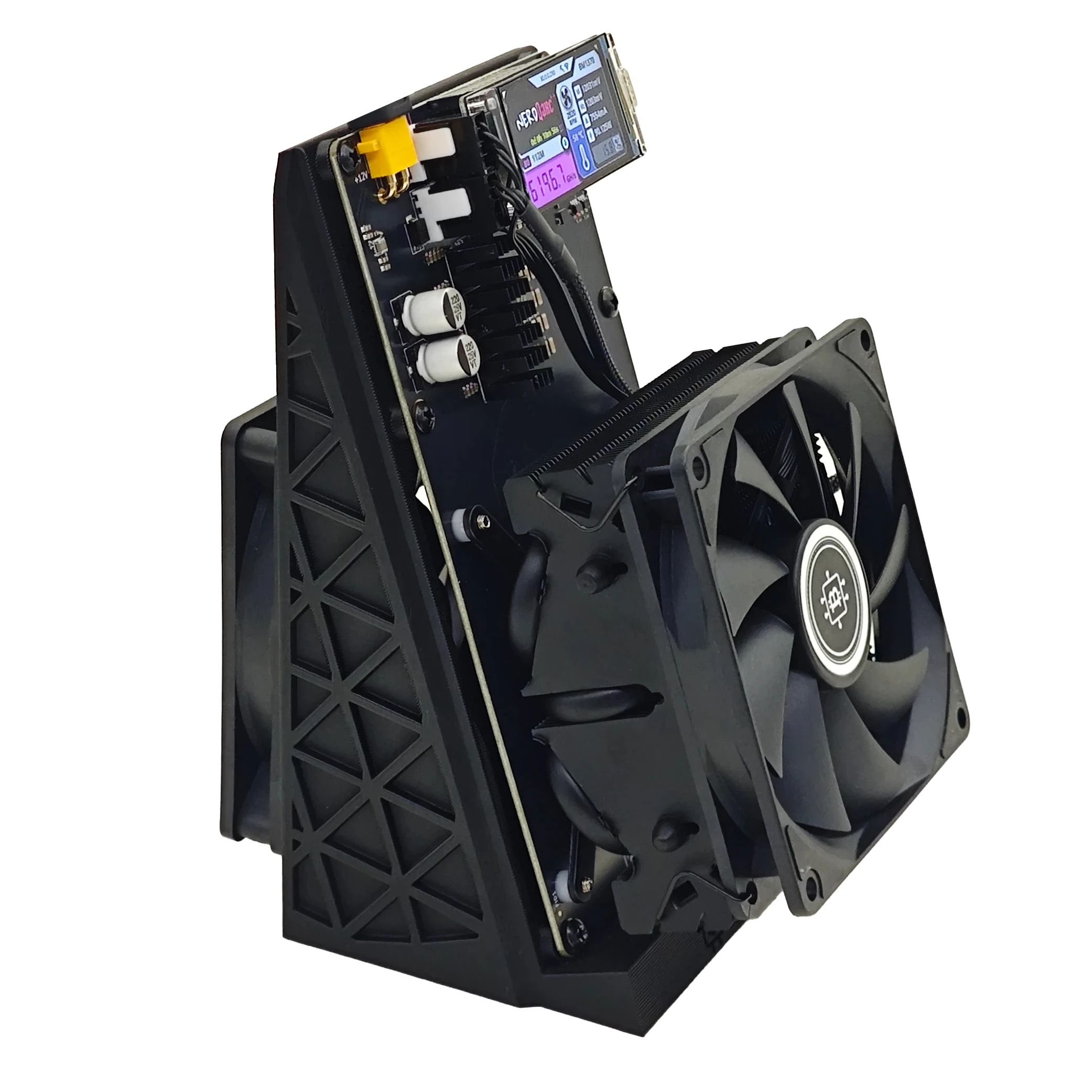 NerdQaxe 6T Rev6 NerdQaxe Solo Miner Nerdqaxe++ 6TH/s Hashrate 100W Power with 180w PSU SHA-256 Miners NerdQaxe 6th