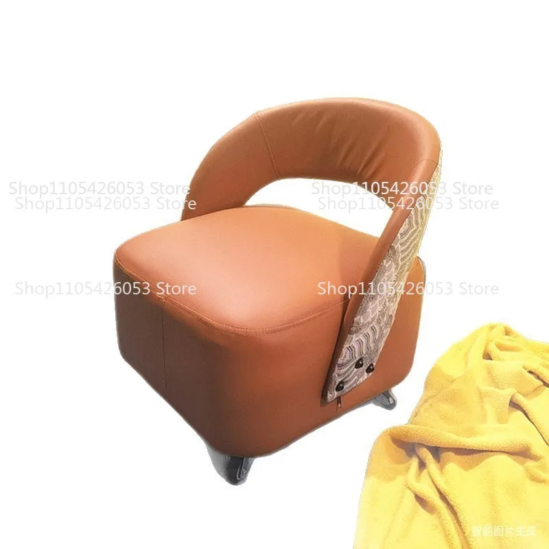 Internet celebrity universal wheel small stool chair pulley low stool with backrest living room home stool shoe light