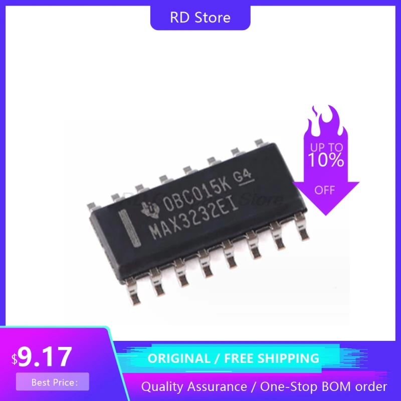 

10PCS MAX3232EIDR Dual Transmitter/Receiver 16-Pin SOIC T/R Free Shipping