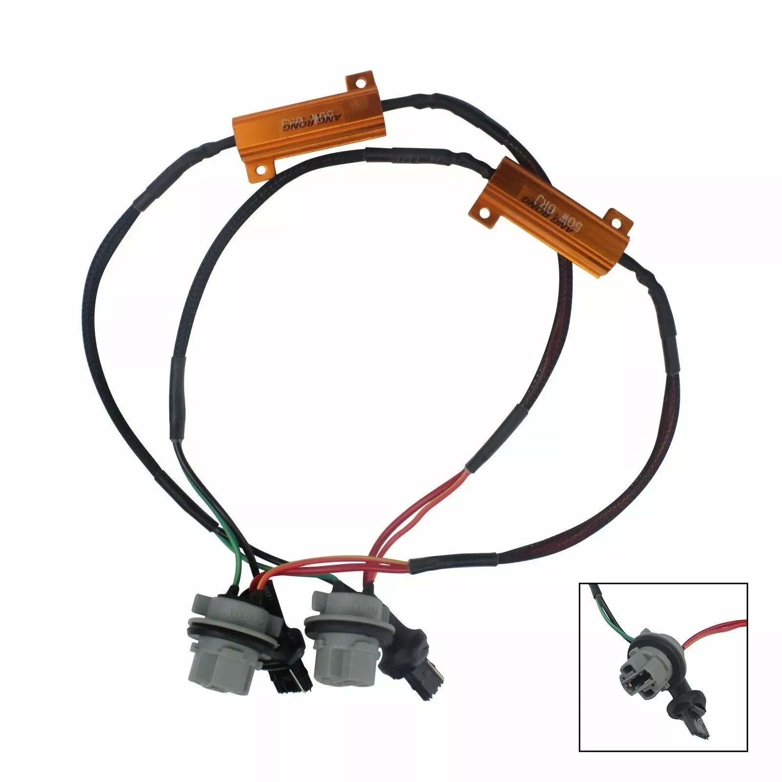 

LED Turn Lights Load Resistor Connector Resistor Connector FOR 7440 T20 0W8RJ Hyper Flash Fix Error Wiring Adapters
