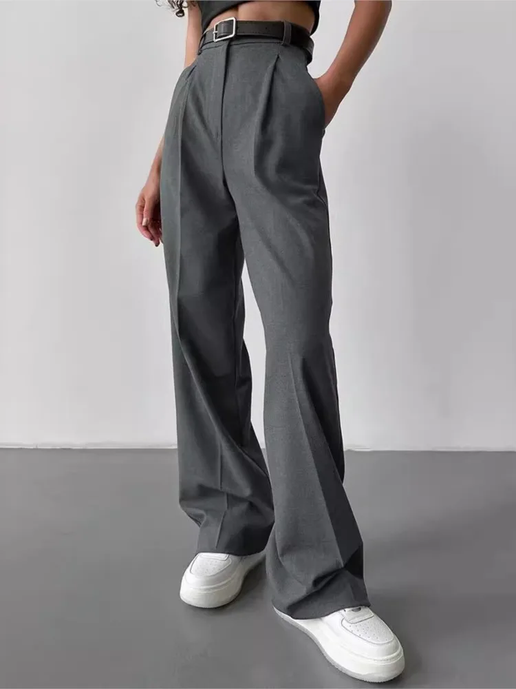 

Spring Summer Street Trend Style High-waisted Trousers Women's Comfortable Casual Versatile Commuting Loose Straight Trousers