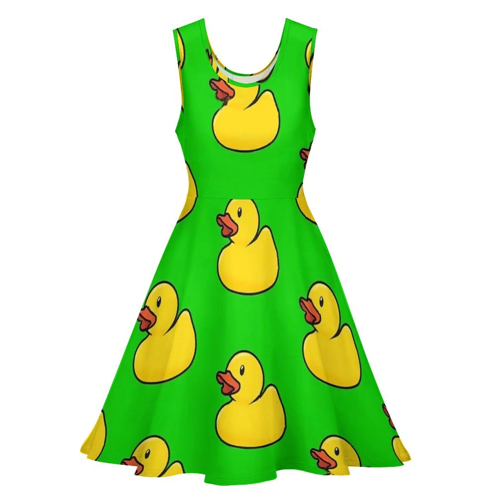 Vestido de patos de goma para mujer, ropa de playa de animales bonitos, sin mangas, moda coreana, talla grande, personalizado