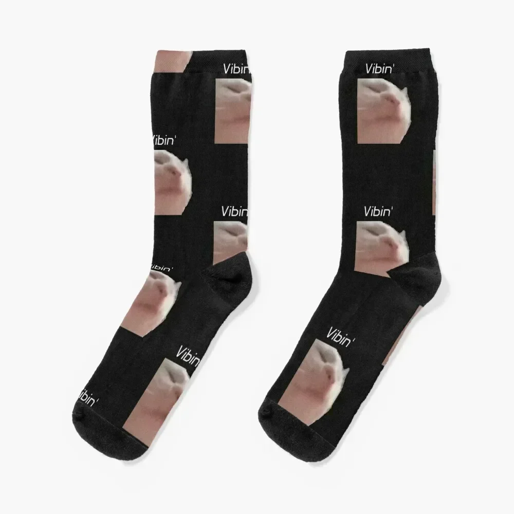 

Vibin cat meme Socks soccer anti-slip gym anime hockey Socks Woman Men's