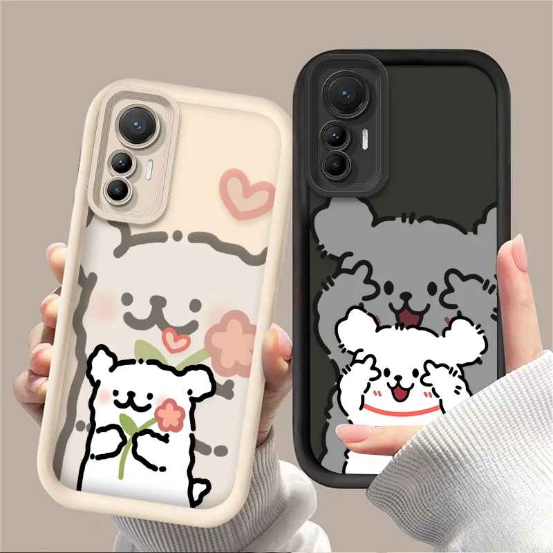 Cute Lines Puppy Dog Case for Xiaomi 14T 12T 11T 13T 13 12 11 Lite 5G NE POCO X6 X5 F6 F3 F5 X4 GT X3 NFC M5S C65 M6 Pro Cover