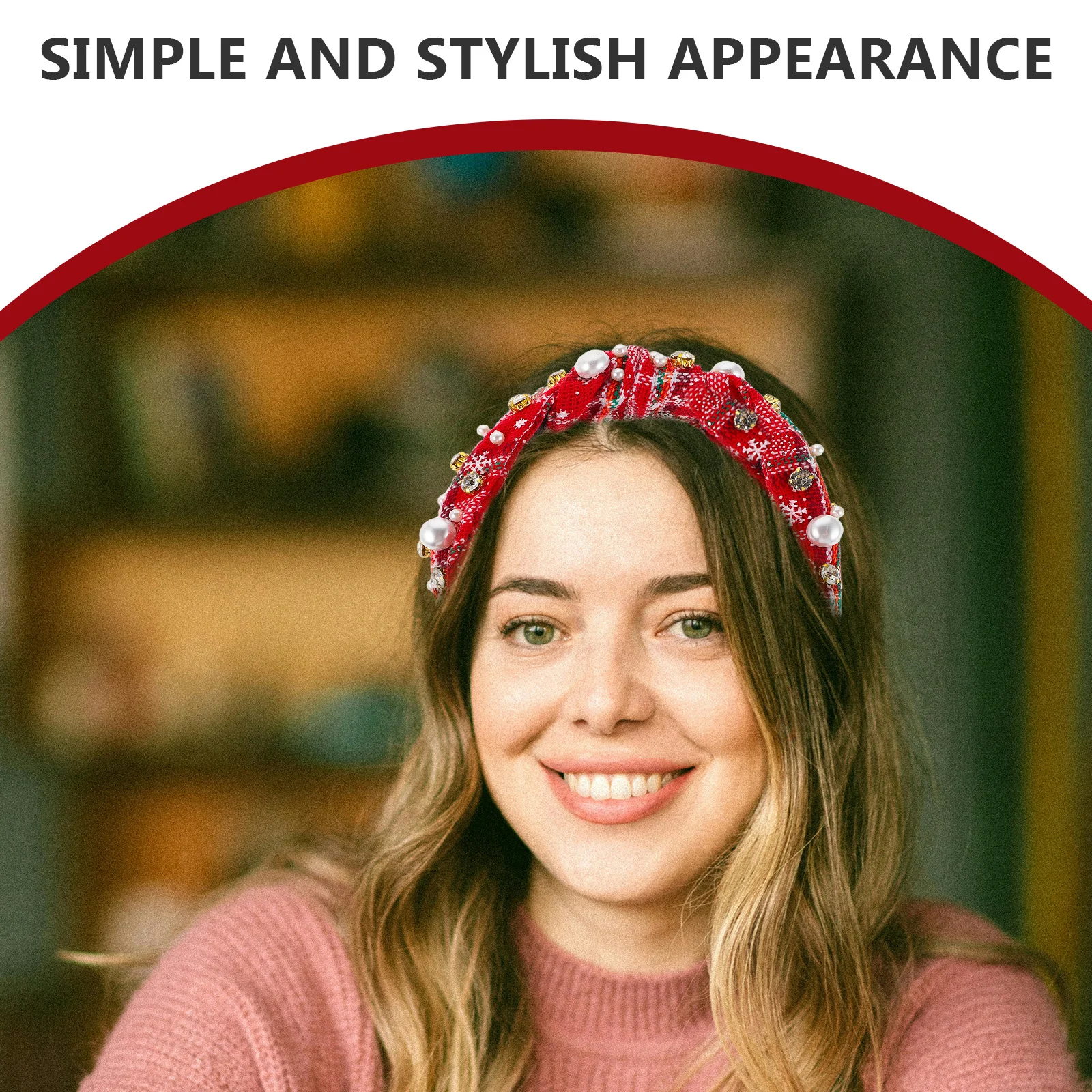 

Vintage Wide Knotted Headband Imitation Pearls Women Retro Fashionable Embellished Hairband Holiday Parties Festive Events