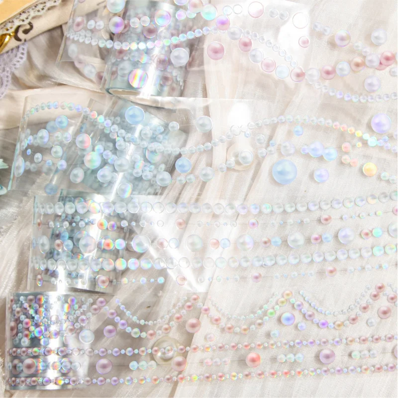 1Roll  2m Beautiful Pearl Themed Washi Tape Decorative Masking Tape Journal Scrapbooking DIY Craft Supplies