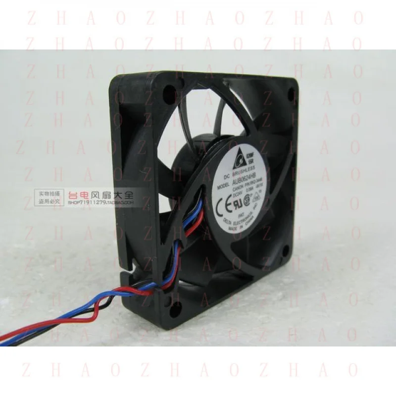 L+ FOR  Delta AUB0624HB Cooling Fan 60x60x15mm DC 24V 0.09A 3-wire FOR CANON P/N:RK2-3448