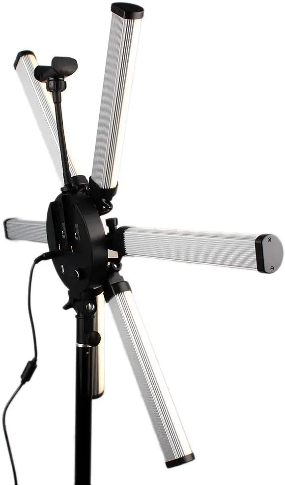 26 Inch 54W Foldable LED Fill Lamp Six Tubes Stick Beauty Light Makeup Photography Ring Shaped DMX512 Control High CRI 90 White