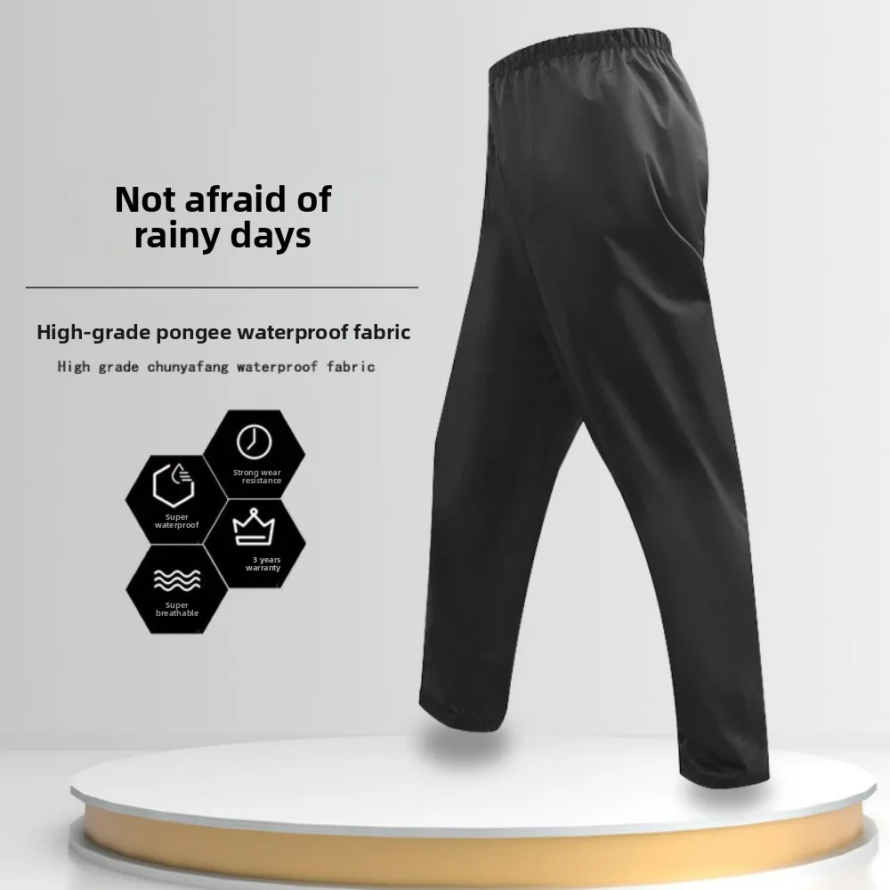 Waterproof Wear-Resistant Breathable Rain Pants for Adults Single Split Trousers for Fishing Motorcycle & Electric Bike Riding