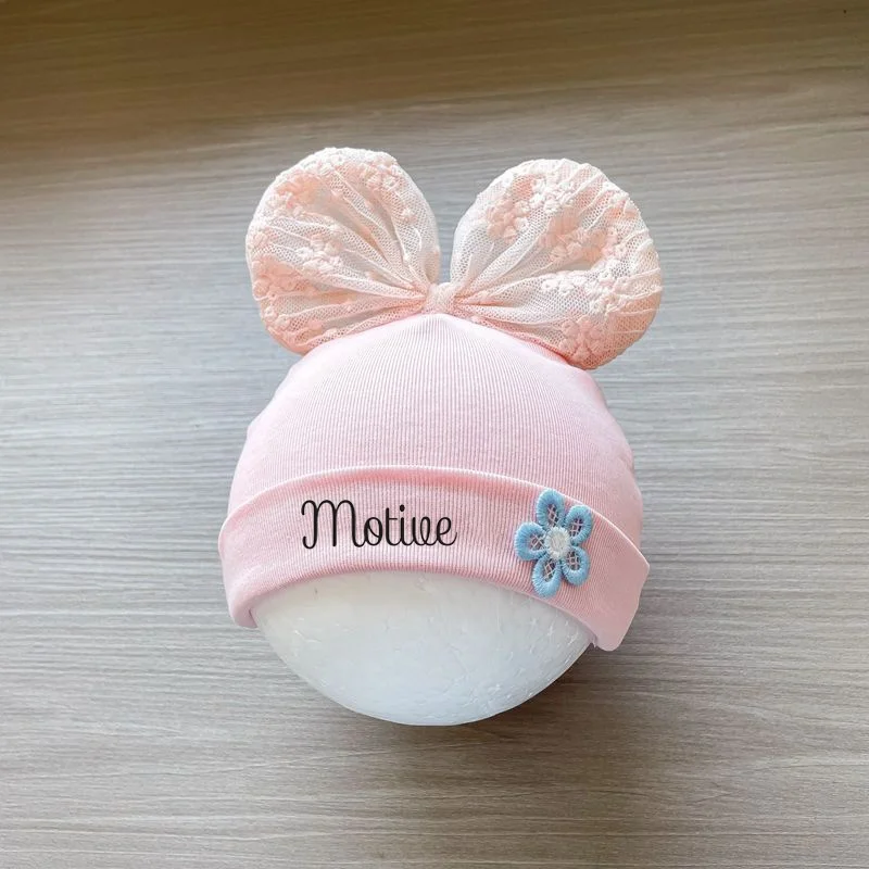 

Personalized Baby Hat 0-3 Months Pure Cotton Boneless Female Baby One Month Hundred day hat Spring and Autumn New Newborn Hat