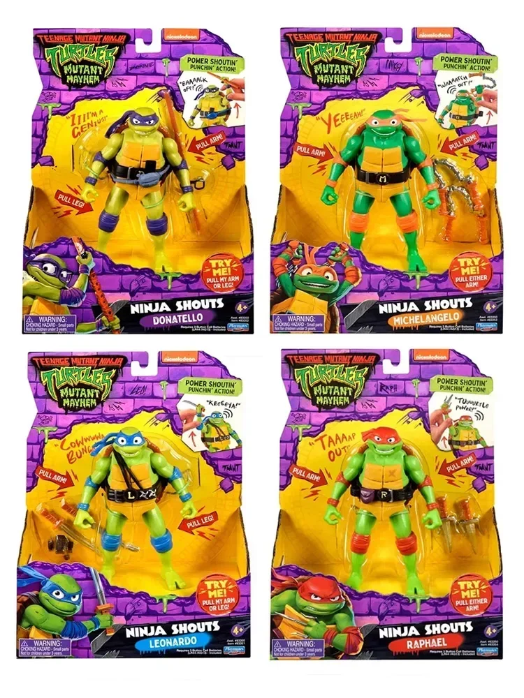 

Playmates Teenage Mutant Ninja Turtles Action Figure Cllectible Joints Movable Sounds Version Model Toy Children Birthday Gifts