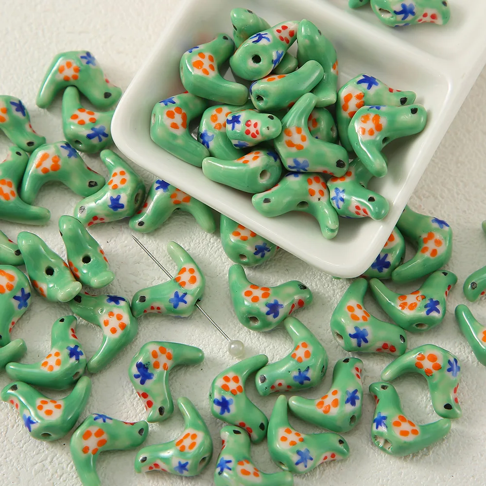 5pcs 13x18mm  Hand Painted Little Bird Ceramic Beads DIY Loose Spacer Porcelain Bead For Jewelry Making Bracelet Earring