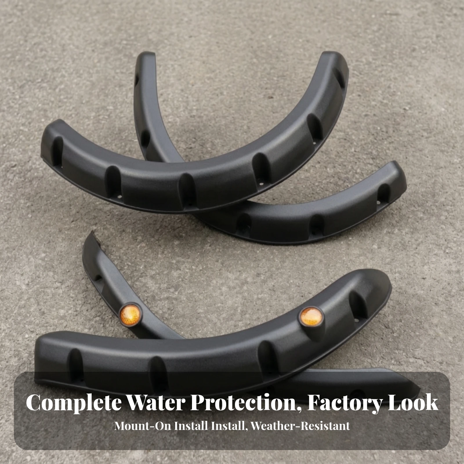 4 Pieces Golf Cart Wheel Arch Cover Flare Textured Wheel Arch Cover Flare with Mounting Screws Auto Part Long-Lasting