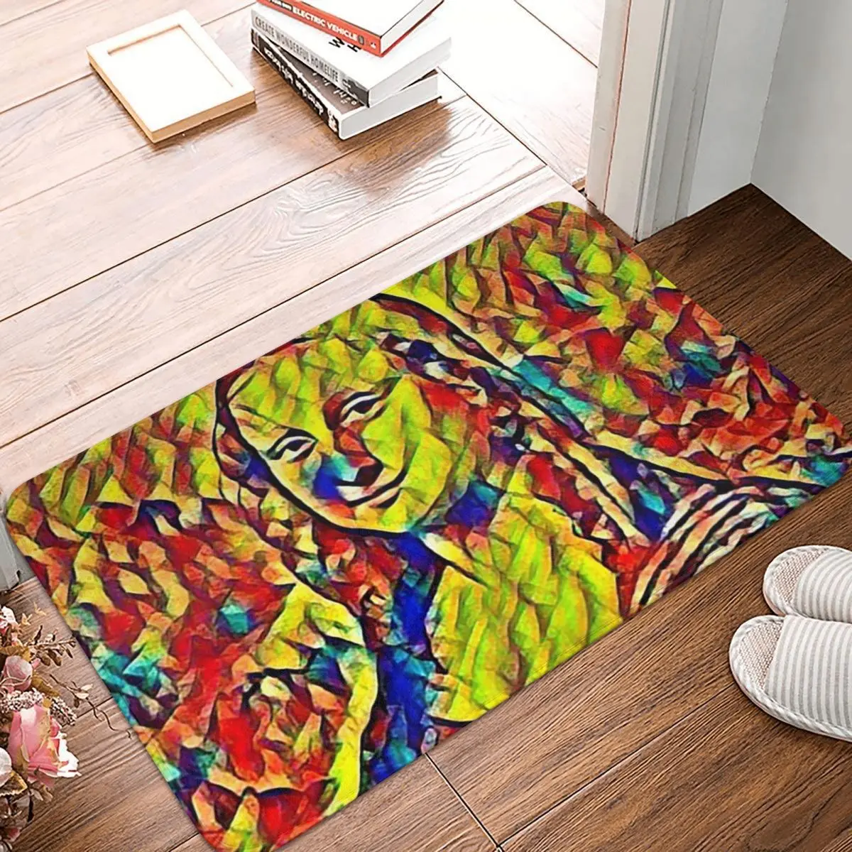 Mona Lisa 71, Leonardo Da Vinci Famous Painting Reimagined Doormat Rug Carpet Mat Footpad Non-slip Entrance Kitchen Bedroom