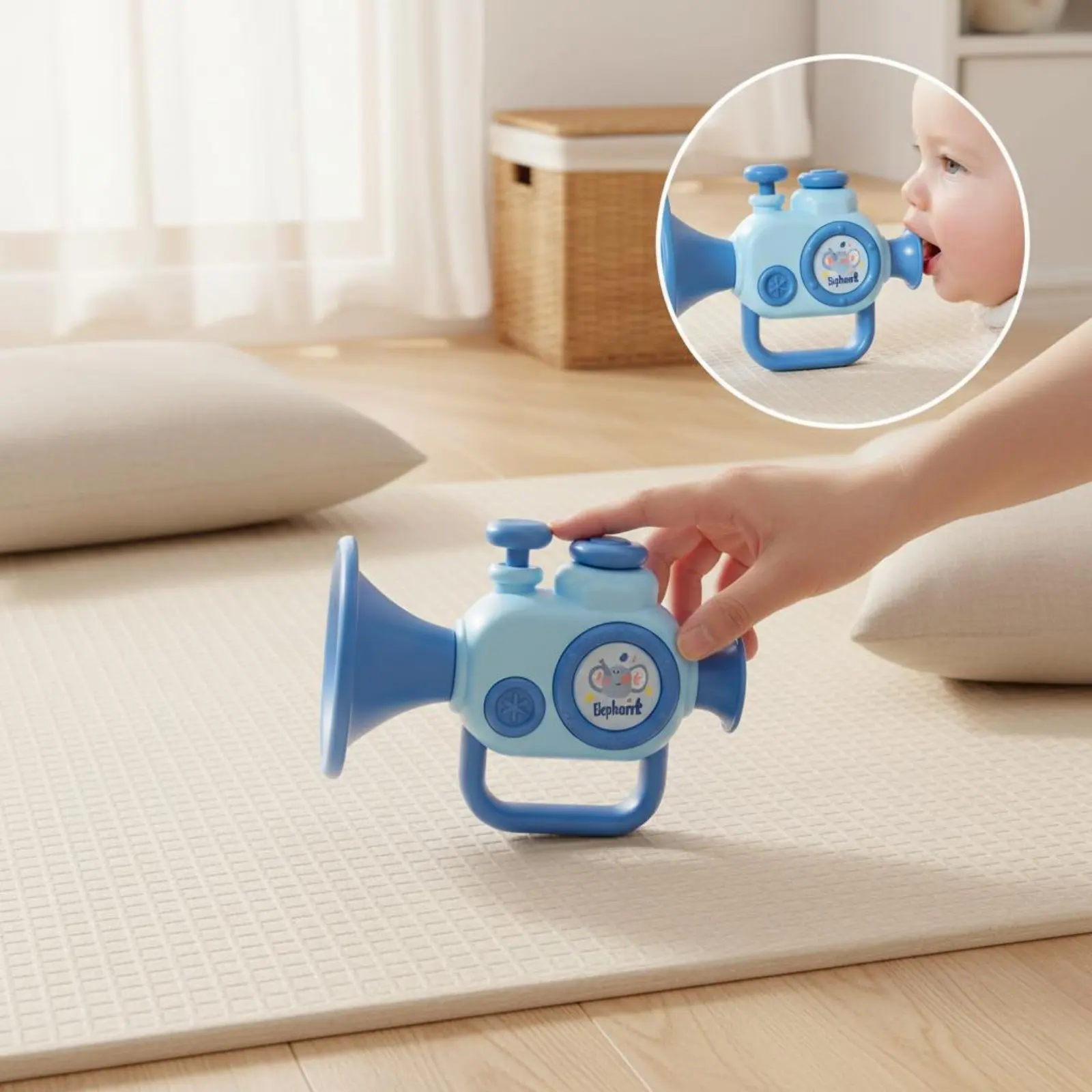 Children's Trumpet Toy Educational Baby Wind Instrument Whistle Plastic Whistle Wind Instrument Bright Colors Little Trumpet Toy