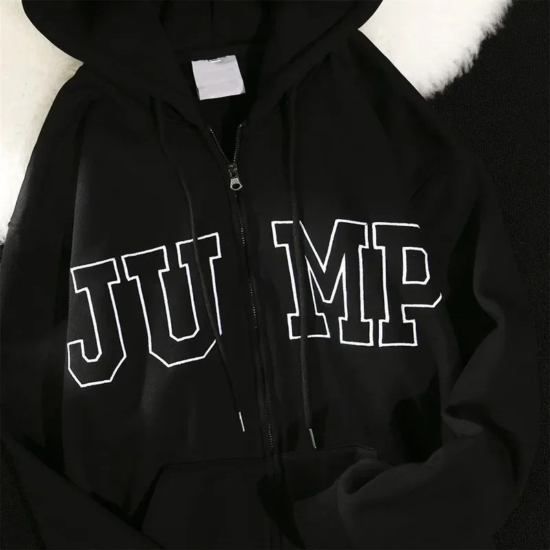 

Korean Fashion Vintage Zip Up Hoodies Women Harajuku Oversized Sweatshirts Grunge Casual Long Sleeve Tops Jackets Y2K Aesthetic