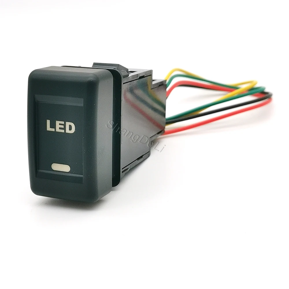 1PC Fit Für Isuzu KV100 700P Auto LED DRL Scheinwerfer Power ON OFF Vorne Hinten Nebel Licht schalter Taste Mit Draht Zubehör – Detail 4