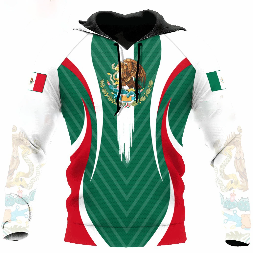 New Mexican Hoodies Men's Hoodie 3D Print Mexico Flag Tops Autumn Long Sleeve Streetwear Designer Hooded Hoodie For Men Clothing