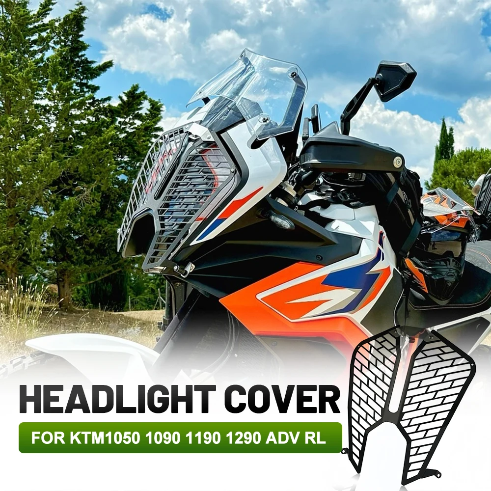 Motorcycle Accessories Headlight Protector Headlight Grille Mesh Protector Fit For Kawasaki KTM1050 1090 1190 1290 ADV RL