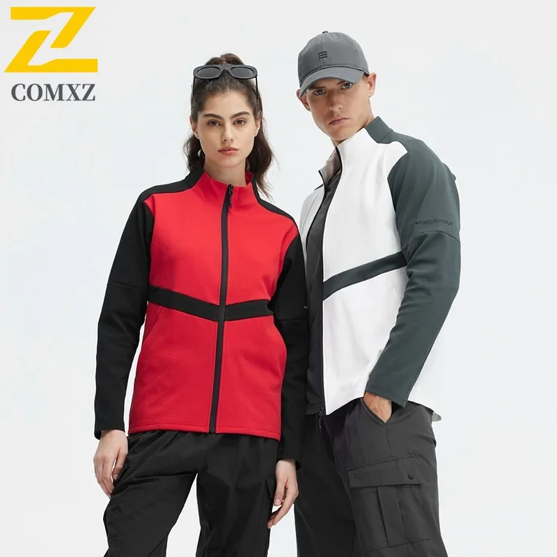 

COMXZ 2025 Мужская и женская куртка с воротником-стойкой для пары, весенне-осенняя свободная ветровка, модная легкая толстовка с капюшоном, пальто