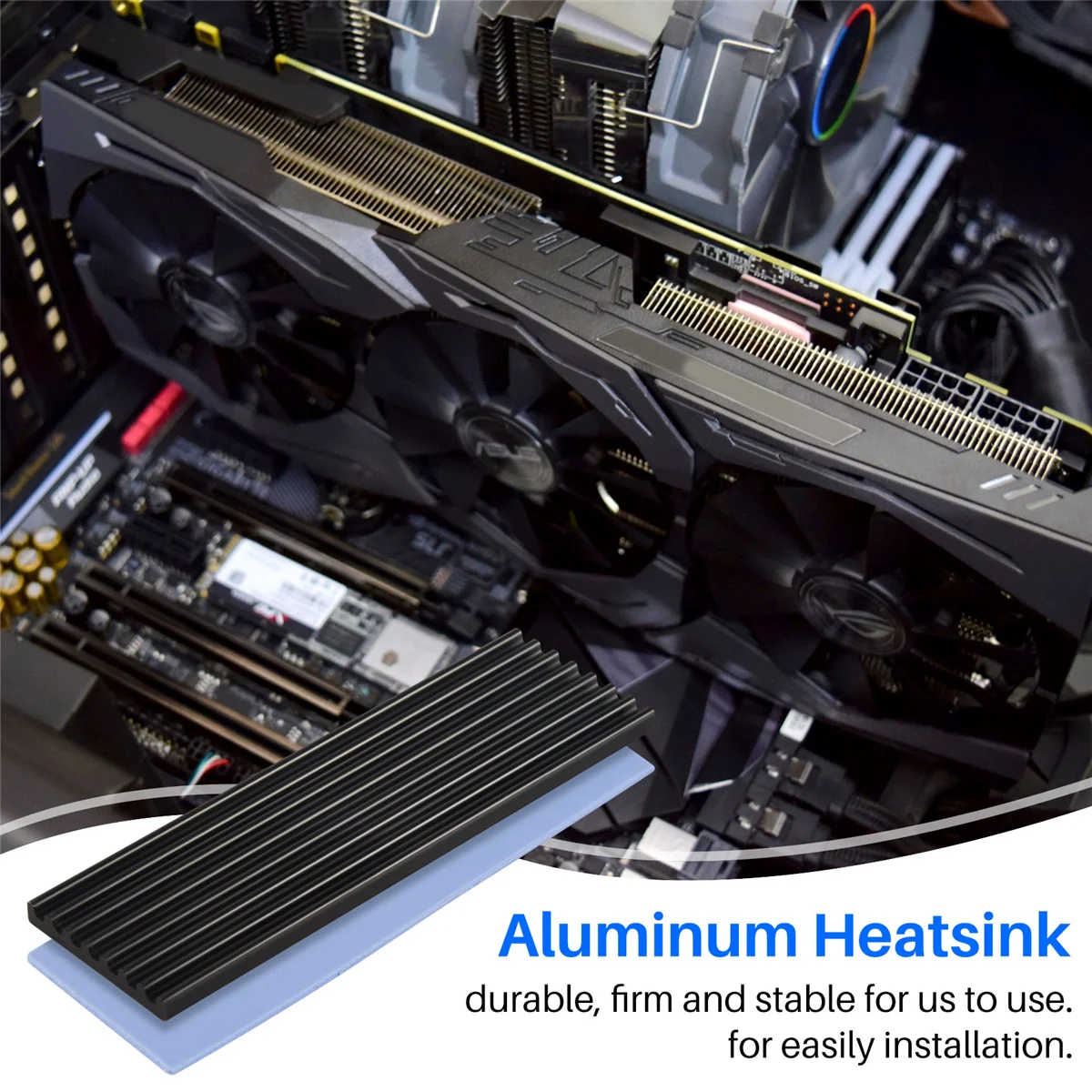حار الألومنيوم المبرد شرائح بالوعة الحرارة، مع لوحة التبريد، ل NVME NGFF M.2 2280 PCIE SSD