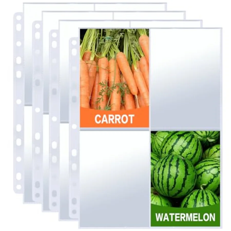 

50 упаковок, рукава для хранения семян 3,5x5, 400 карманов, органайзер для хранения садовых семян, страницы, хранитель семян, верхняя загрузка, прозрачный органайзер для семян