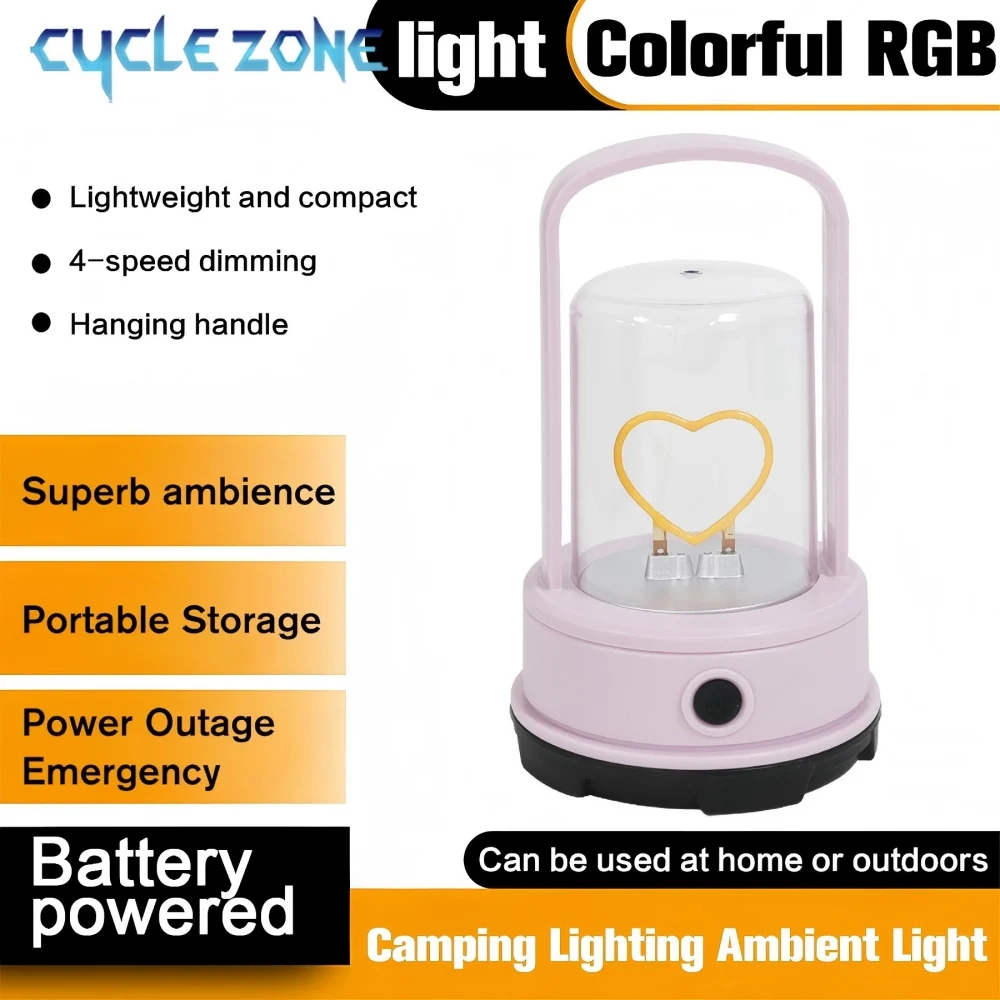 

Portable Camping Lamp LED Night Light Outdoor Hanging Tent Light 4 Modes Ambient Lights Creative Small Desk Lamp Battery-powered