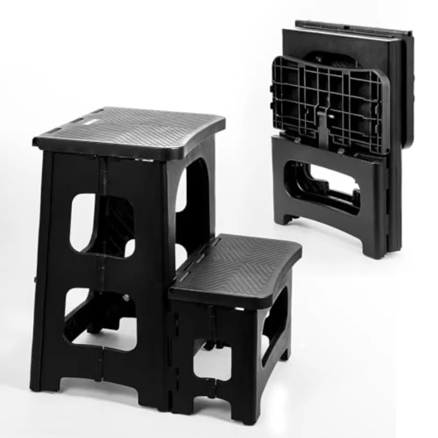 

2-Step Stool Foldable Plastic Steps Stool Folding Step Ladder Two Step Stools Collapsible Step Stools for Adults for Kitchen Ho
