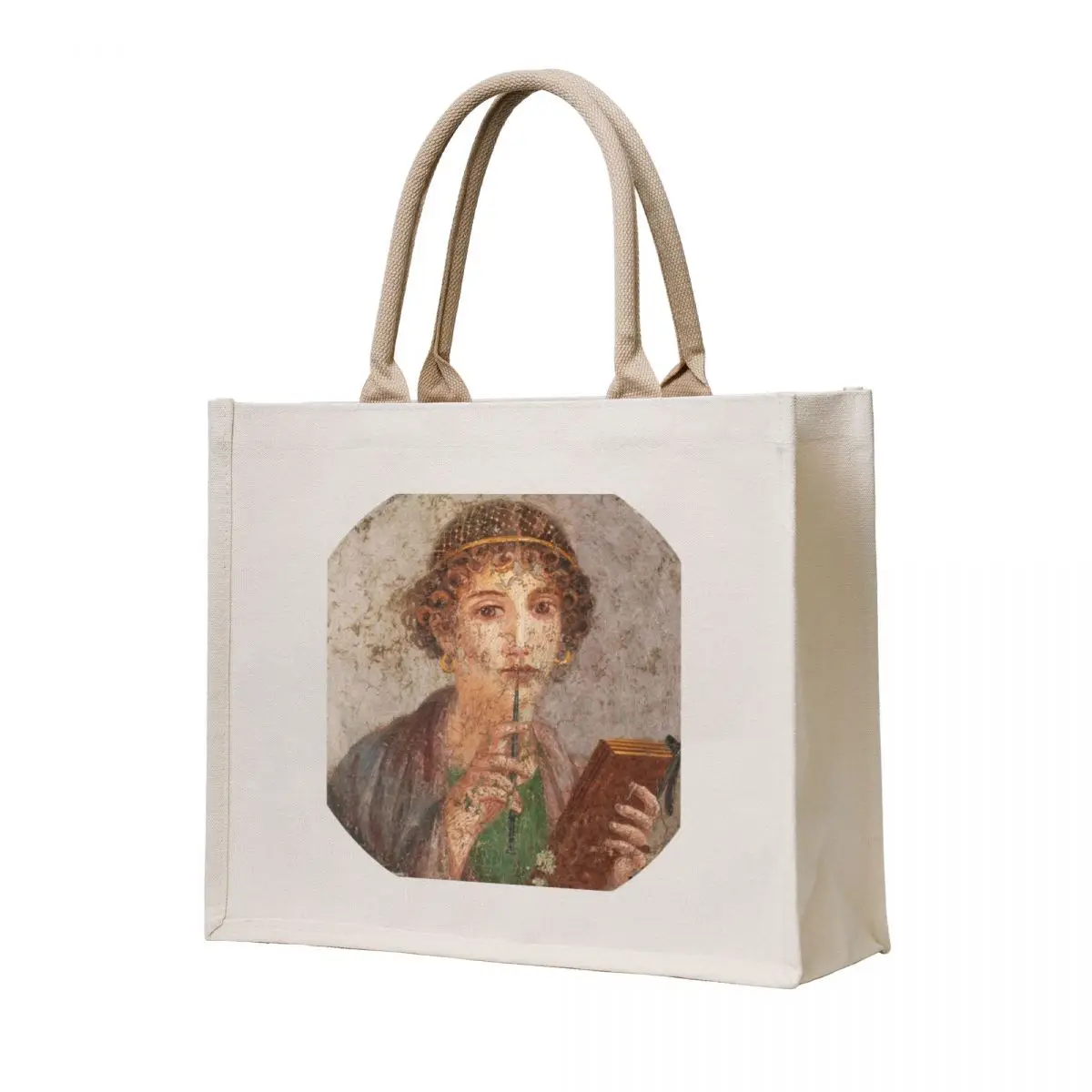

Portrait of Sappho, Pompeii (HD) Tote Bag tote bag canvas Beach bag shopper women Big women