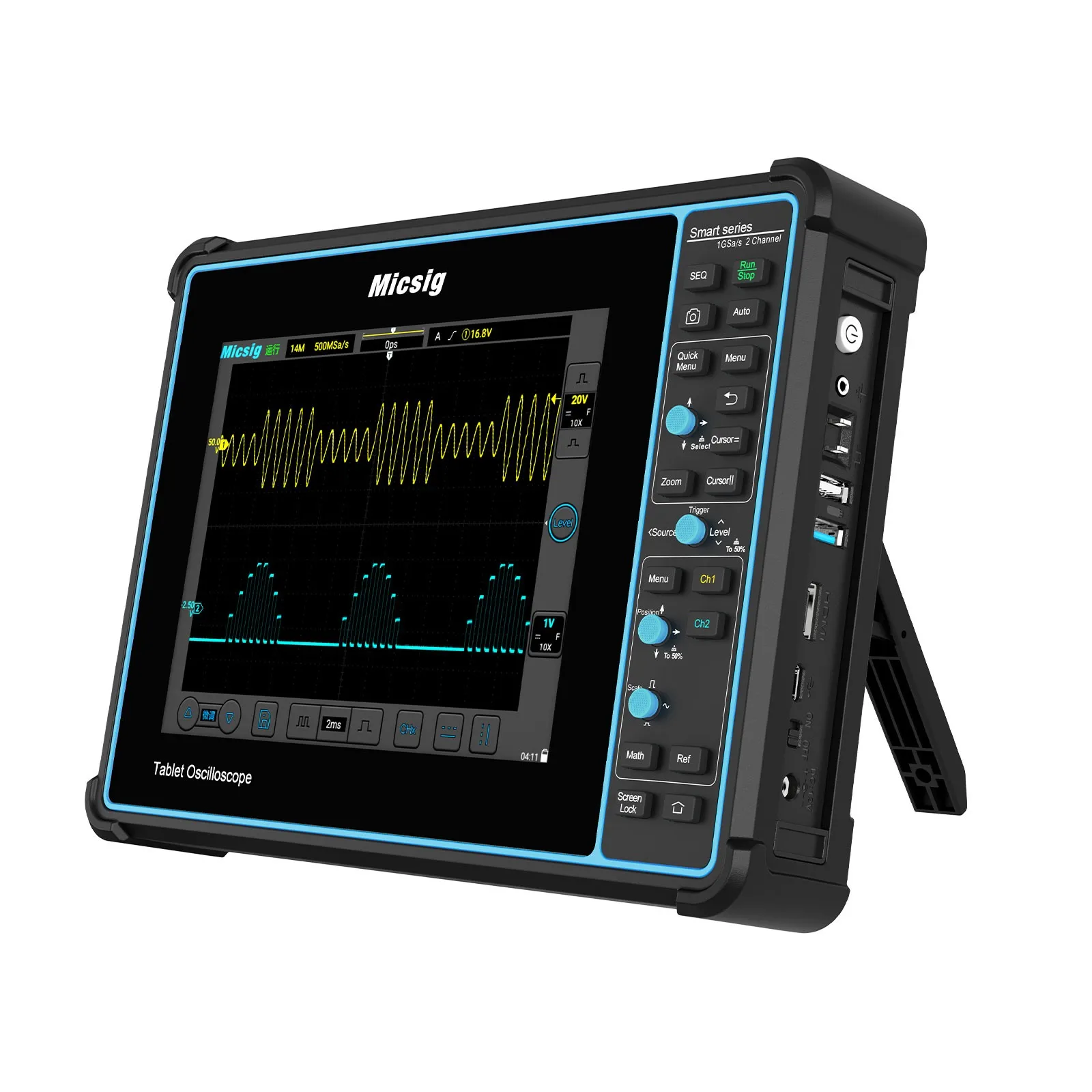 

Micsig SATO2002 Automotive Oscilloscope 200MHz 1GSa/s 2CH Tablet Oscilloscope with Bus Decoding Support
